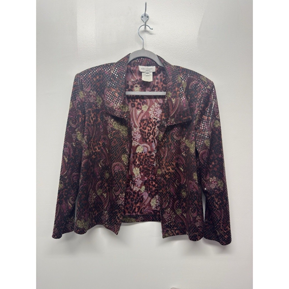 DORBY Vintage Womens 16P Blazers Suit Jackets Floral With Sequins‎ #42